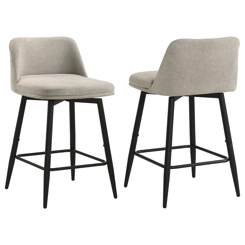 Mellor Fabric Upholstered Swivel Counter Chair Slate Brown (Set of 2) - 193999STN
