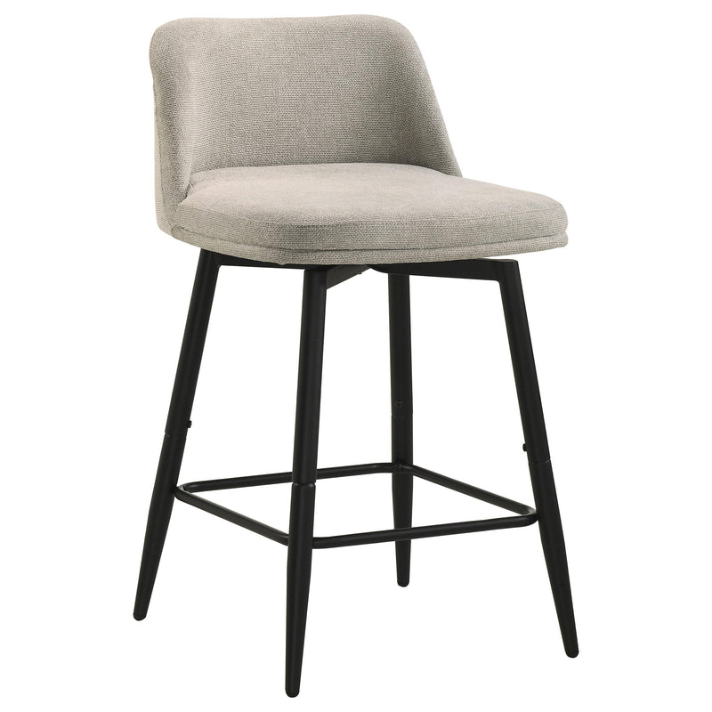 Mellor Fabric Upholstered Swivel Counter Chair Slate Brown (Set of 2) - 193999STN