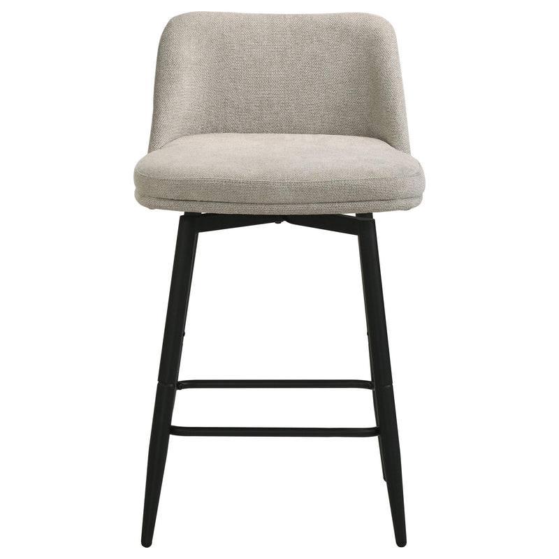 Mellor Fabric Upholstered Swivel Counter Chair Slate Brown (Set of 2) - 193999STN