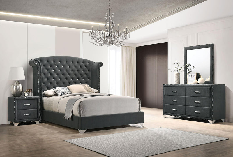 Melody 4-piece Eastern King Bedroom Set Grey - 223381KE-S4