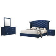 Melody 4-piece Eastern King Bedroom Set Pacific Blue - 223371KE-S4