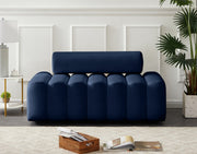 Melody 58" Velvet Upholstered Loveseat in Blue - 647Navy-L