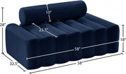 Melody 58" Velvet Upholstered Loveseat in Blue - 647Navy-L