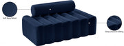 Melody 58" Velvet Upholstered Loveseat in Blue - 647Navy-L