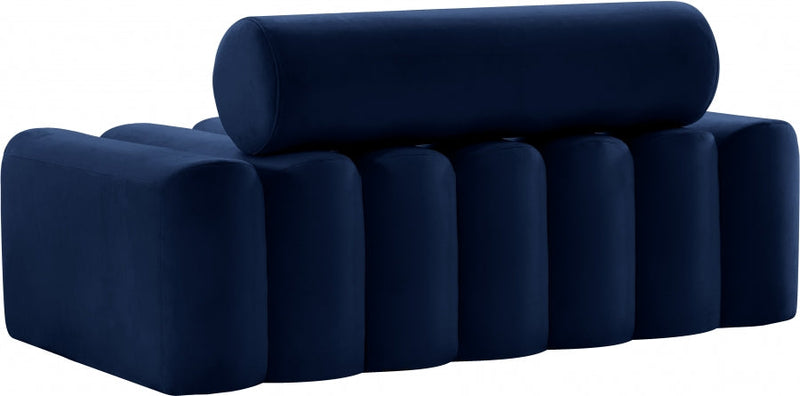 Melody 58" Velvet Upholstered Loveseat in Blue - 647Navy-L
