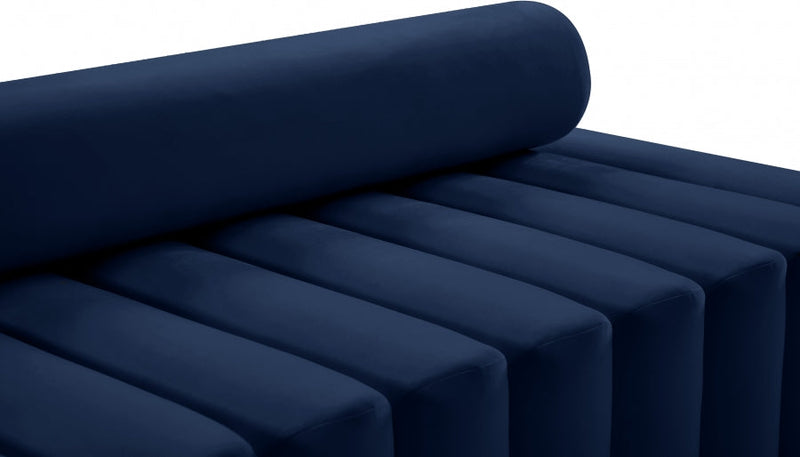 Melody 58" Velvet Upholstered Loveseat in Blue - 647Navy-L