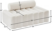 Melody 58" Velvet Upholstered Loveseat in Cream - 647Cream-L
