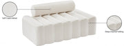 Melody 58" Velvet Upholstered Loveseat in Cream - 647Cream-L