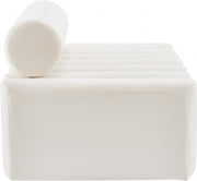 Melody 58" Velvet Upholstered Loveseat in Cream - 647Cream-L