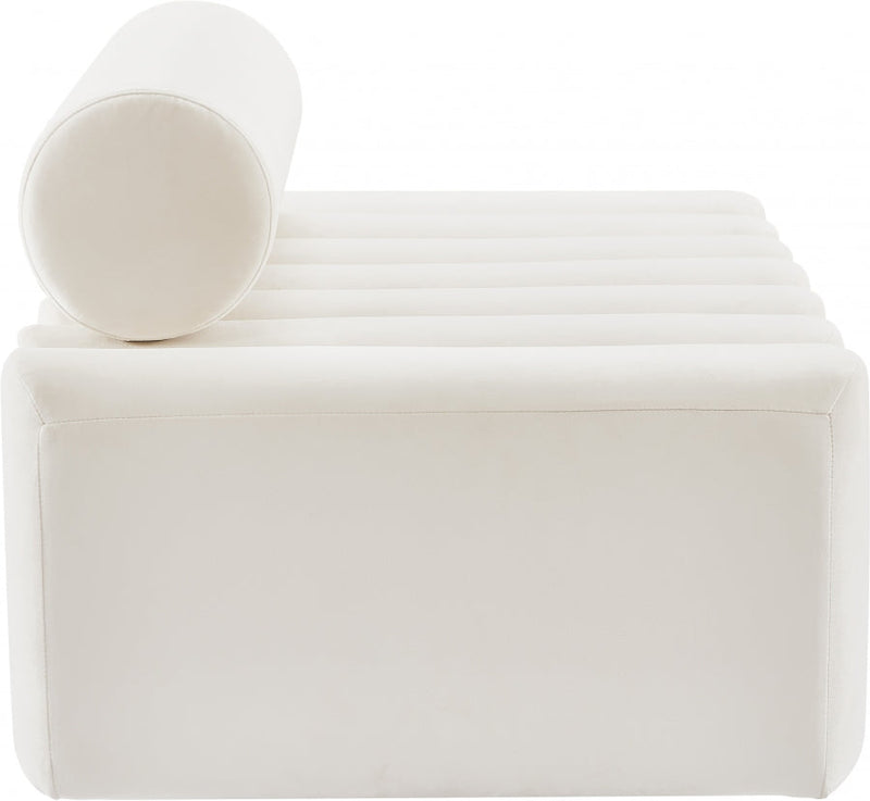 Melody 58" Velvet Upholstered Loveseat in Cream - 647Cream-L