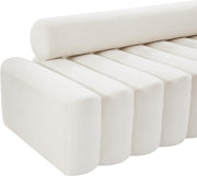 Melody 58" Velvet Upholstered Loveseat in Cream - 647Cream-L