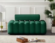 Melody 58" Velvet Upholstered Loveseat in Green - 647Green-L