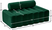 Melody 58" Velvet Upholstered Loveseat in Green - 647Green-L