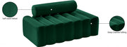 Melody 58" Velvet Upholstered Loveseat in Green - 647Green-L