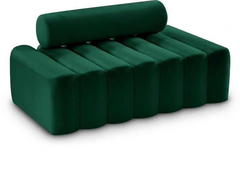 Melody 58" Velvet Upholstered Loveseat in Green - 647Green-L