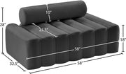 Melody 58" Velvet Upholstered Loveseat in Grey - 647Grey-L