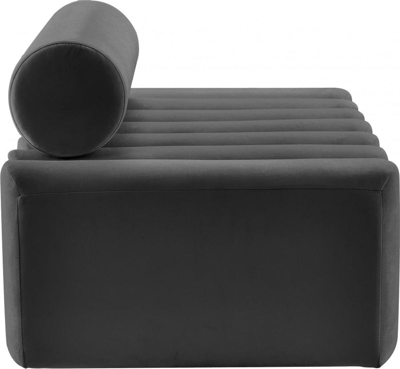 Melody 58" Velvet Upholstered Loveseat in Grey - 647Grey-L