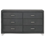 Melody 6-drawer Upholstered Dresser Grey - 223383