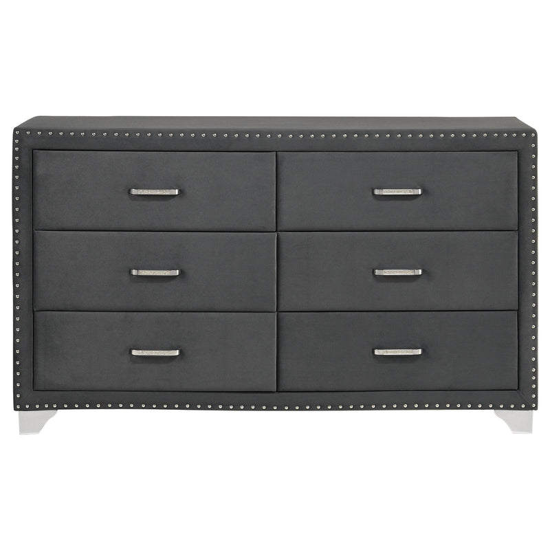 Melody 6-drawer Upholstered Dresser Grey - 223383