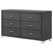 Melody 6-drawer Upholstered Dresser Grey - 223383