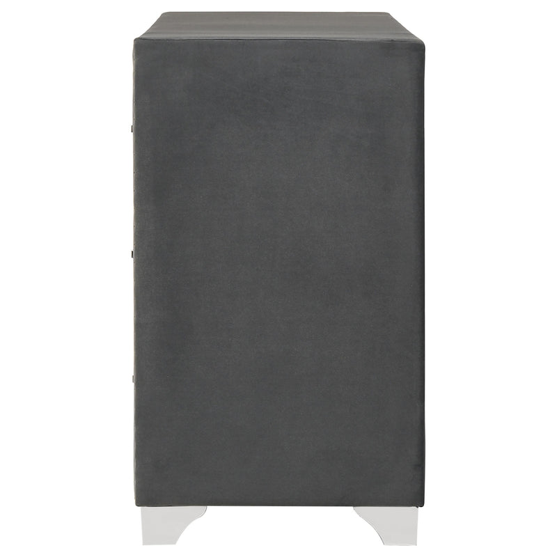 Melody 6-drawer Upholstered Dresser Grey - 223383