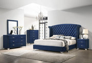 Melody 6-drawer Upholstered Dresser with Mirror Pacific Blue - 223373M