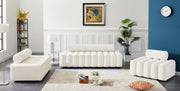 Melody 83.5" Velvet Upholstered Sofa in Cream - 647Cream-S