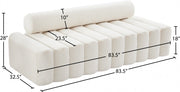 Melody 83.5" Velvet Upholstered Sofa in Cream - 647Cream-S