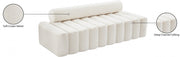 Melody 83.5" Velvet Upholstered Sofa in Cream - 647Cream-S