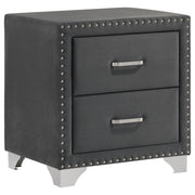 Melody Upholstered 2-drawer Nightstand Grey - 223382