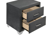Melody Upholstered 2-drawer Nightstand Grey - 223382