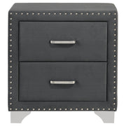 Melody Upholstered 2-drawer Nightstand Grey - 223382