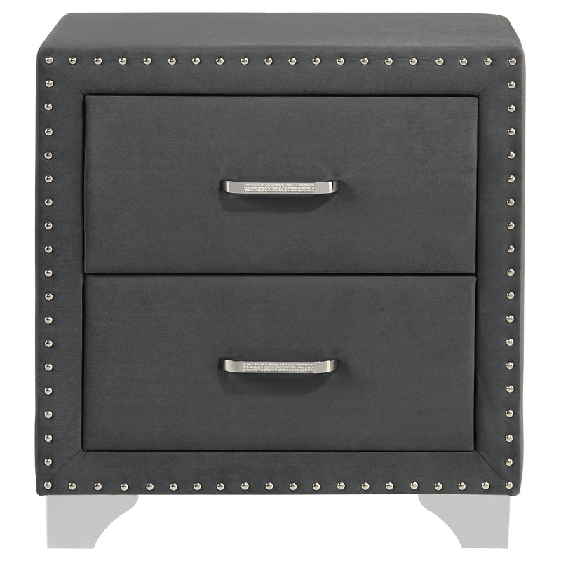 Melody Upholstered 2-drawer Nightstand Grey - 223382