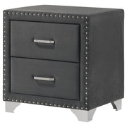 Melody Upholstered 2-drawer Nightstand Grey - 223382