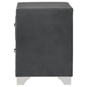 Melody Upholstered 2-drawer Nightstand Grey - 223382