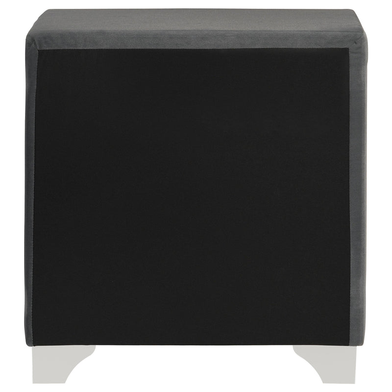 Melody Upholstered 2-drawer Nightstand Grey - 223382