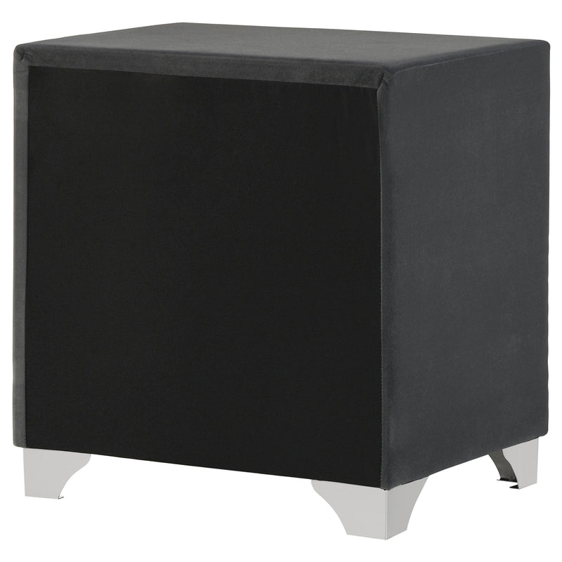 Melody Upholstered 2-drawer Nightstand Grey - 223382
