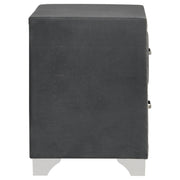 Melody Upholstered 2-drawer Nightstand Grey - 223382