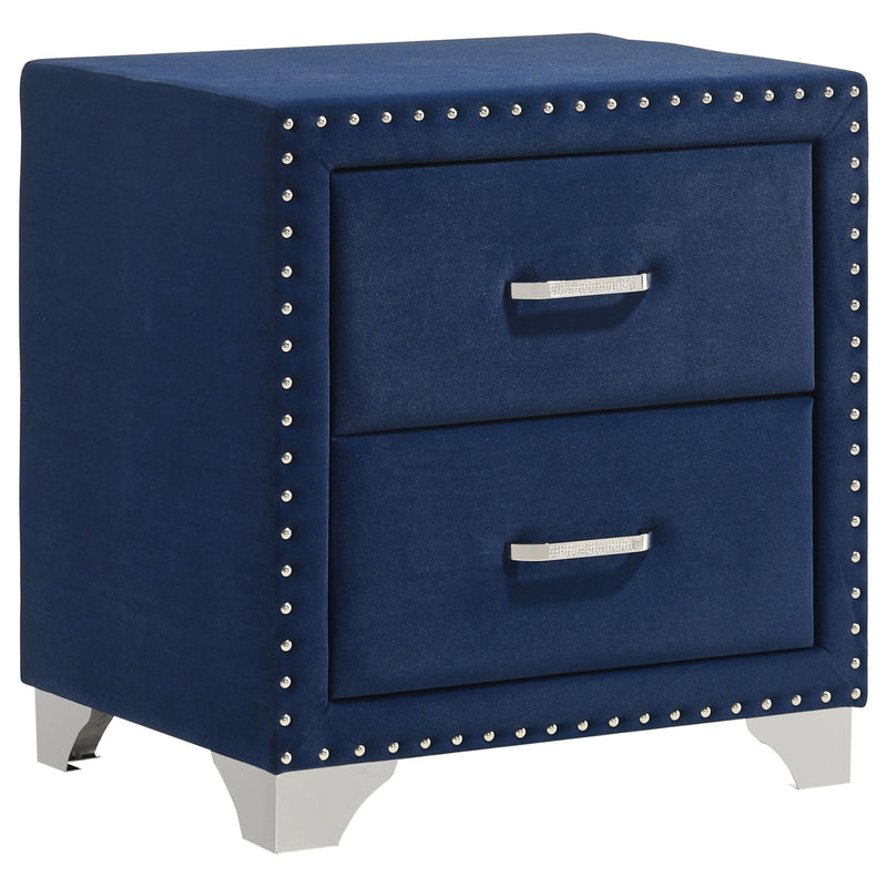 Melody Upholstered 2-drawer Nightstand Pacific Blue - 223372