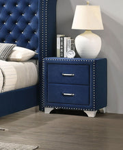 Melody Upholstered 2-drawer Nightstand Pacific Blue - 223372