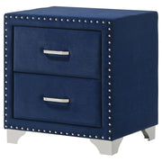 Melody Upholstered 2-drawer Nightstand Pacific Blue - 223372