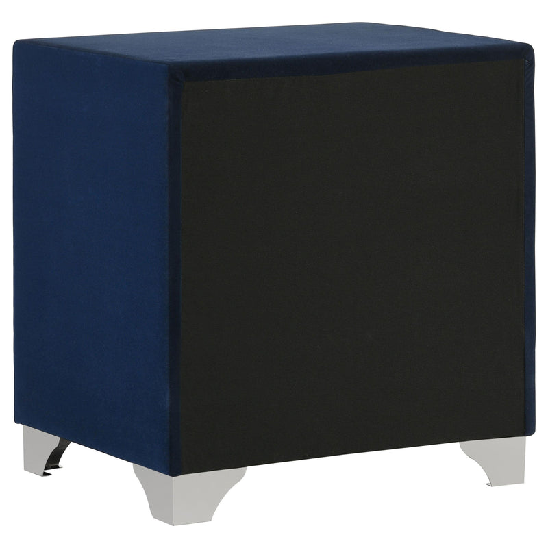 Melody Upholstered 2-drawer Nightstand Pacific Blue - 223372