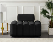 Melody Velvet Upholstered Chair in Black - 647Black-C