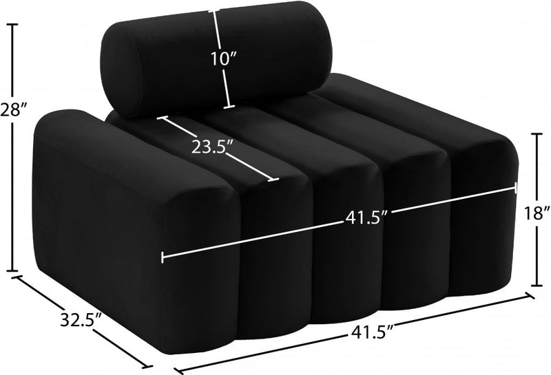 Melody Velvet Upholstered Chair in Black - 647Black-C