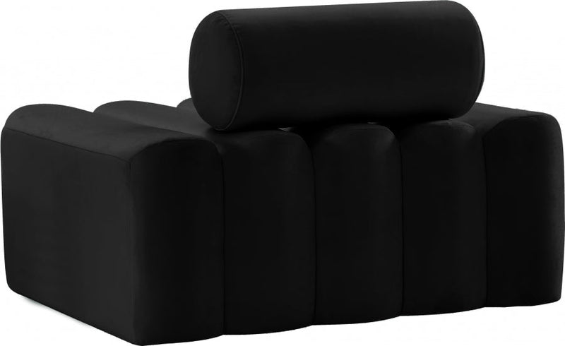 Melody Velvet Upholstered Chair in Black - 647Black-C