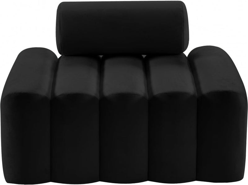 Melody Velvet Upholstered Chair in Black - 647Black-C