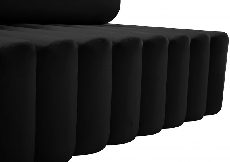 Melody Velvet Upholstered Chair in Black - 647Black-C