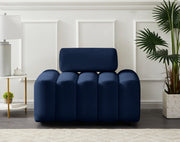 Melody Velvet Upholstered Chair in Blue - 647Navy-C