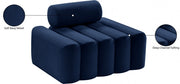 Melody Velvet Upholstered Chair in Blue - 647Navy-C