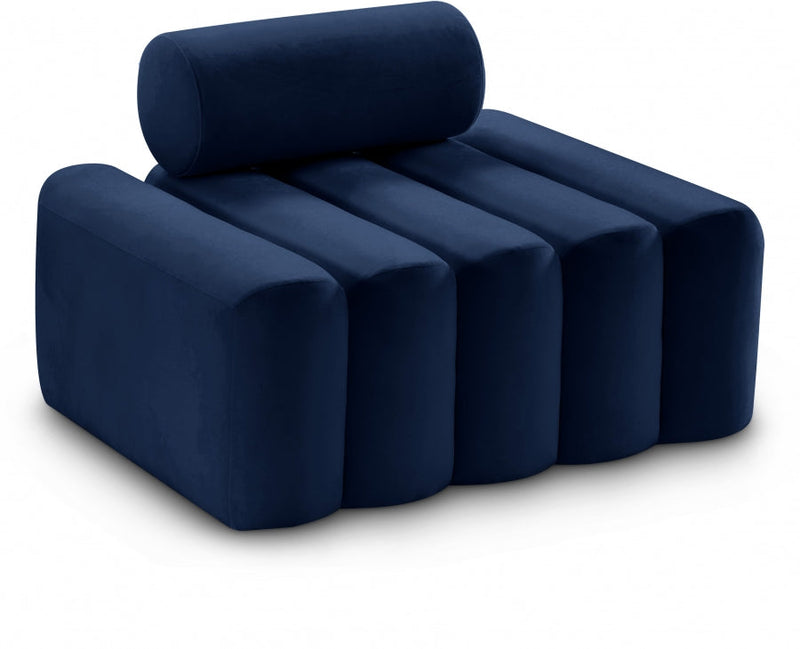 Melody Velvet Upholstered Chair in Blue - 647Navy-C